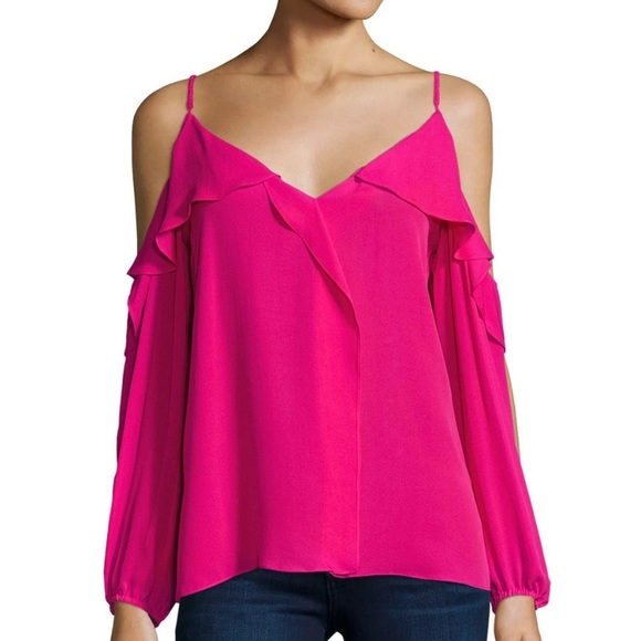 Kobi Halperin Tops Kobi Halperin Silk Cold Shoulder White